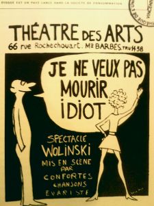Affiche du spectacle de Wolinski mis en place en septembre 1968